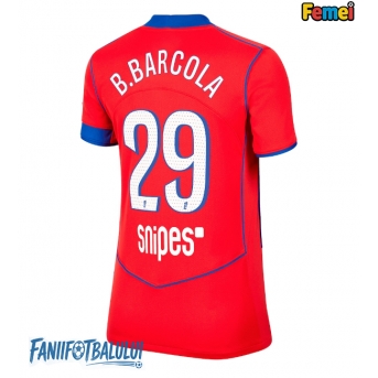 Paris Saint-Germain Bradley Barcola #29 Tricou Fotbal Replică 2025-26 Femei Treilea